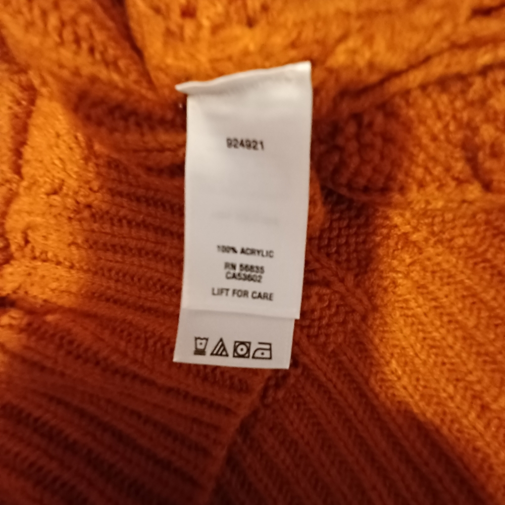 Cabelas Cable Knit Rusty Orange Toggle Button Hoo… - image 7